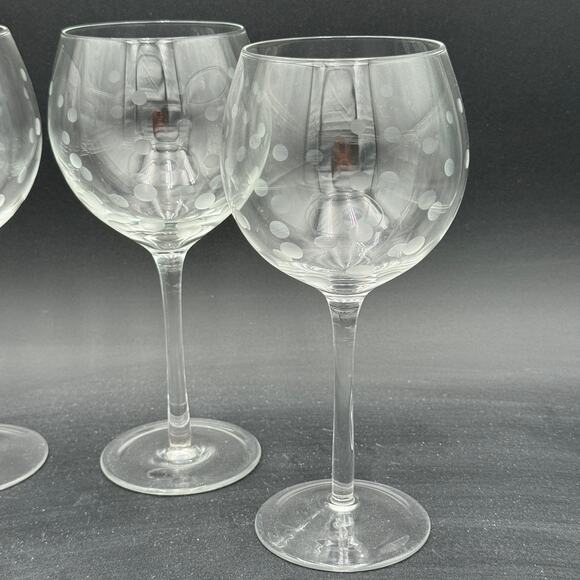 Set/4 Balloon Wine Glasses 8.5" Bubble Design Stemware Simmilar to Mikasa Cheers - Picture 3 of 7